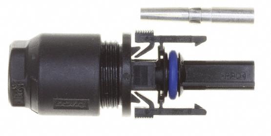 Konektor TYCO pro propojen fotovoltaickch systm, mnus verze.